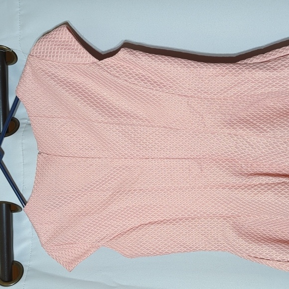 Anthropologie Marc Bouwer Textured Knit Cap Sleeve Notch Neck Zip Back Dress - Picture 11 of 12